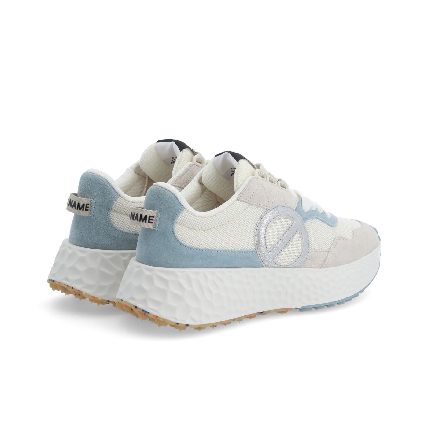 CARTER JOGGER W - SUEDE/KNIT/SUED - BLANC CASSE/BLEU CIEL/ARGENT